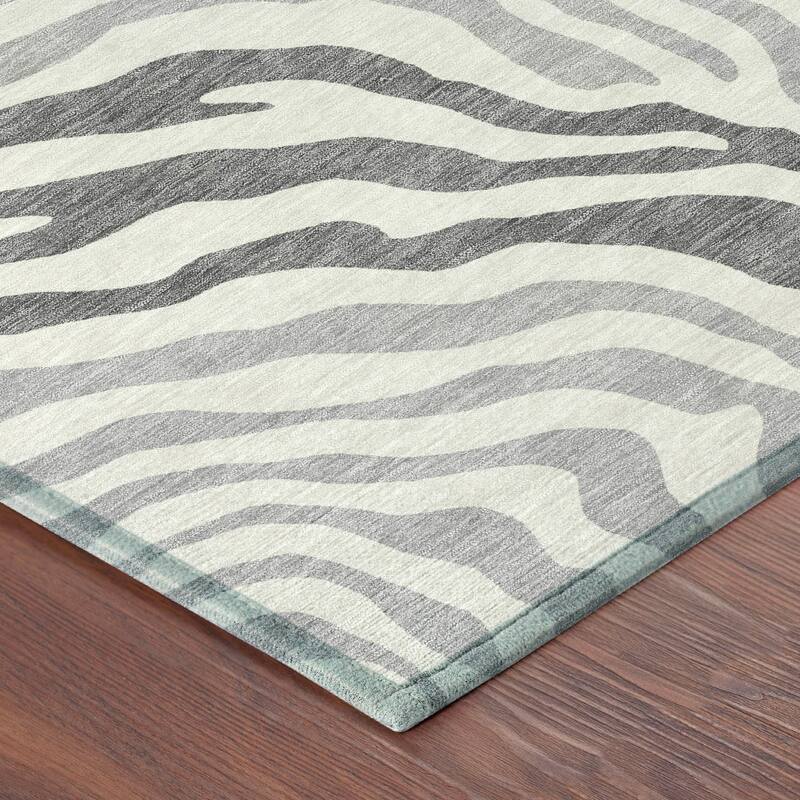 Machine Washable Indoor/ Outdoor Modern Prints Chantille Rug
