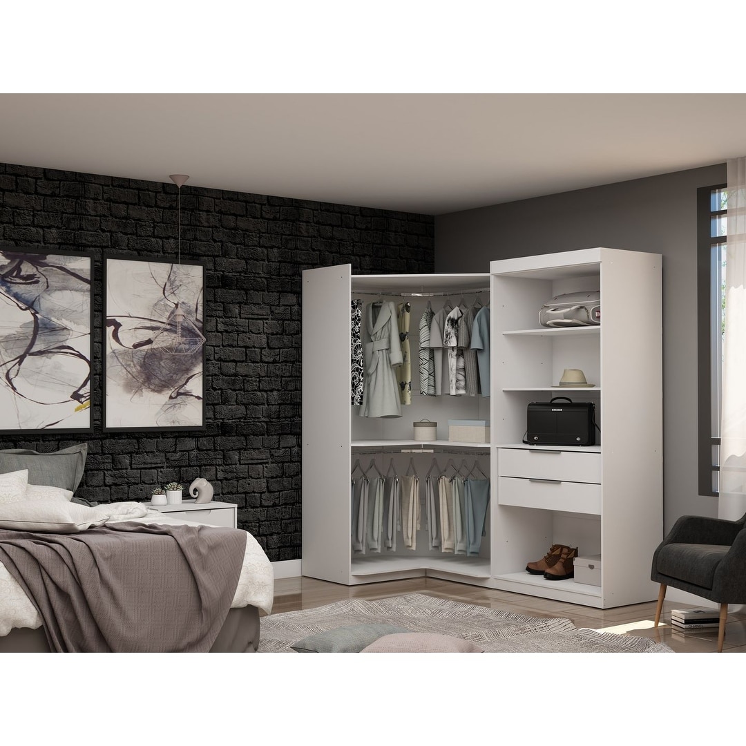 Manhattan Comfort Mulberry 2-Piece Open Wardrobe