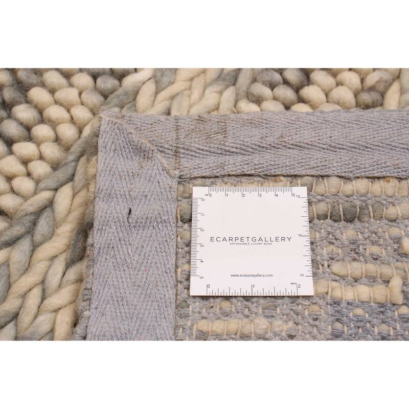 ECARPETGALLERY Braid weave Sienna Grey Wool Rug - 3'3 x 5'1