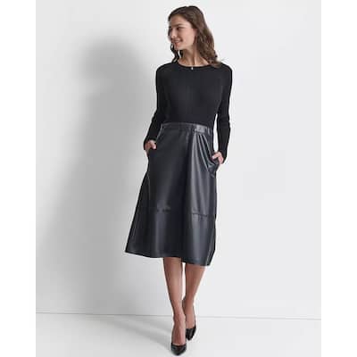 DKNY Mixed Media Sweater Dress