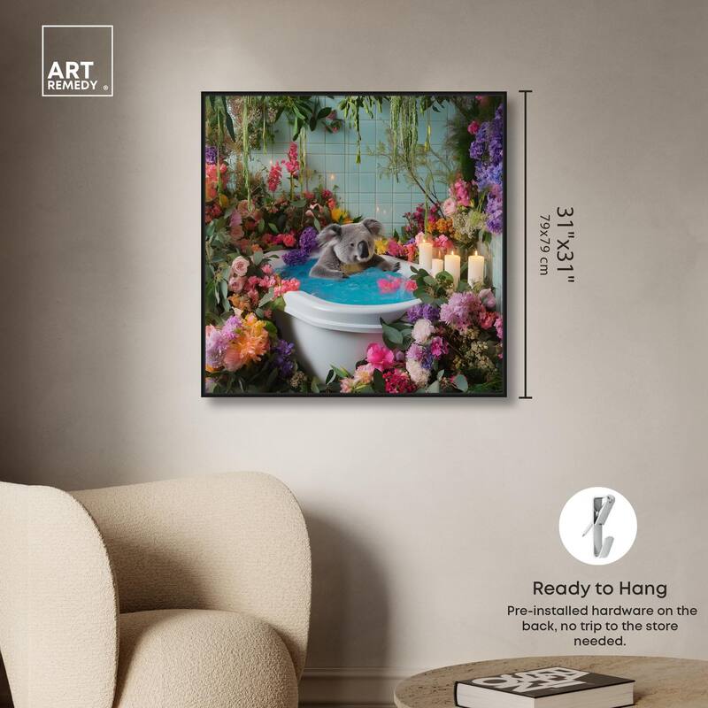Koala Bath Canvas by Art Remedy
