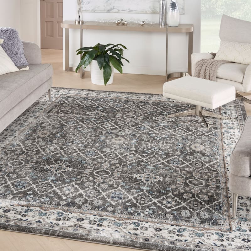 American Manor Persian Bordered Area Rug - 7' 10" x 9' 10" - Grey/Ivory - Rectangle