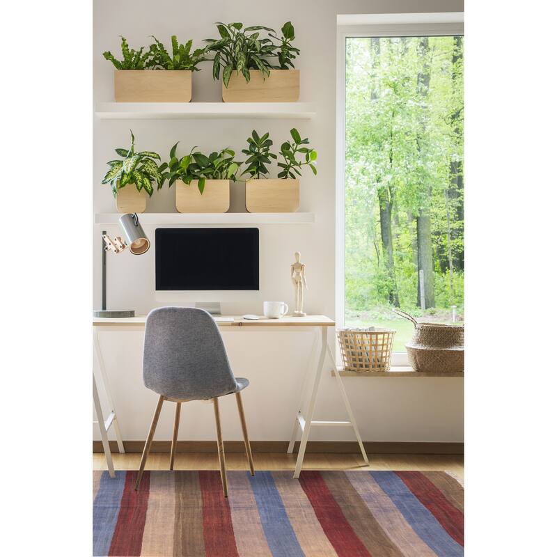 ECARPETGALLERY Flat-Weave Boho Multi Color Wool Kilim - 6'5 x 8'8