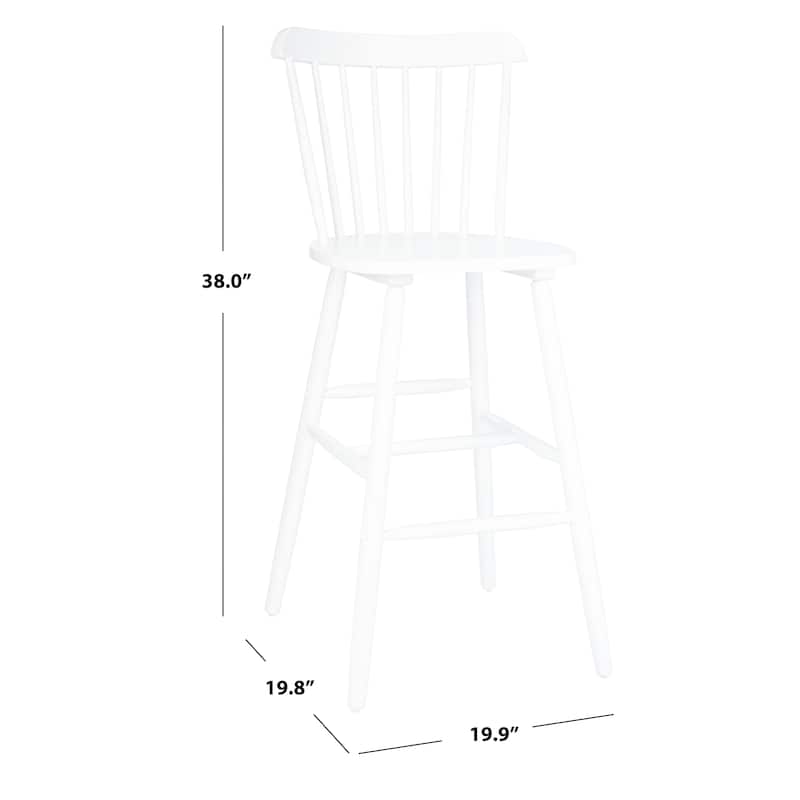 SAFAVIEH Aida 30-inch Spindle Farmhouse Bar Stool (Set of 2) - 19.9" x 19.8" x 38" - 20"W x 20"D x 43"H