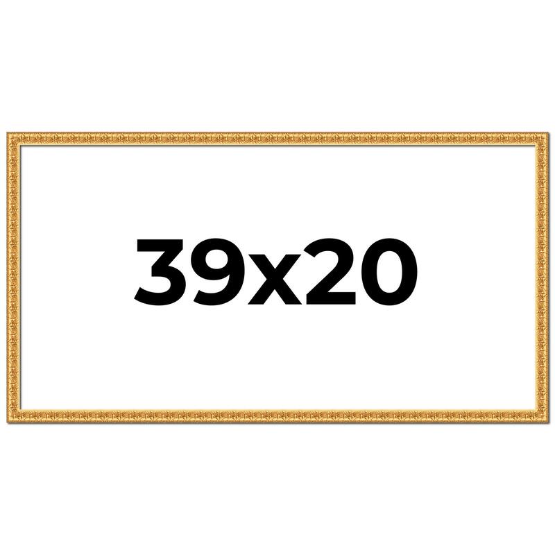 39x20 Frame Gold Real Wood Picture Frame Width 1 inches | Interior
