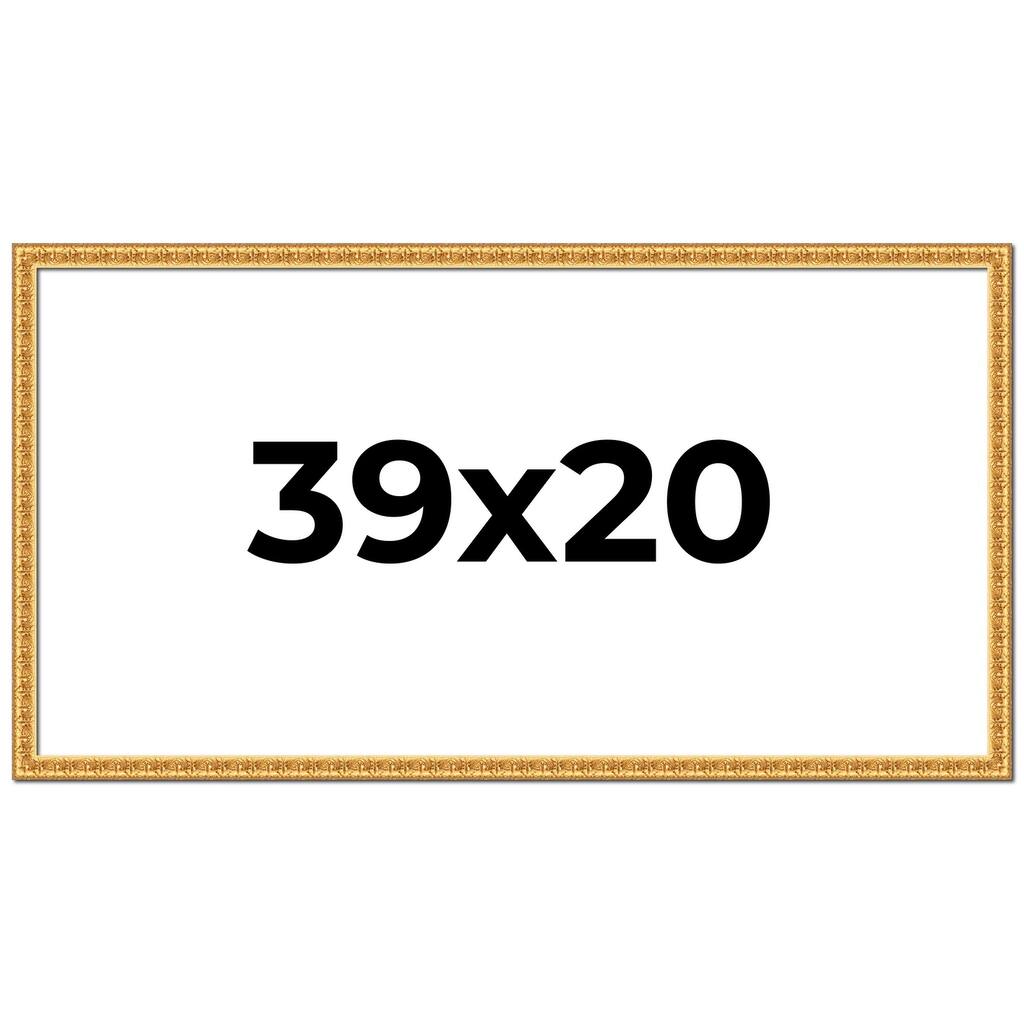 39x20 Frame Gold Real Wood Picture Frame Width 1 inches | Interior
