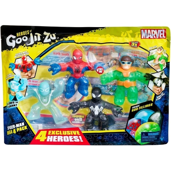 Heroes of Goo Jit Zu Spider Man Mega 4 Pack with Unique Goo