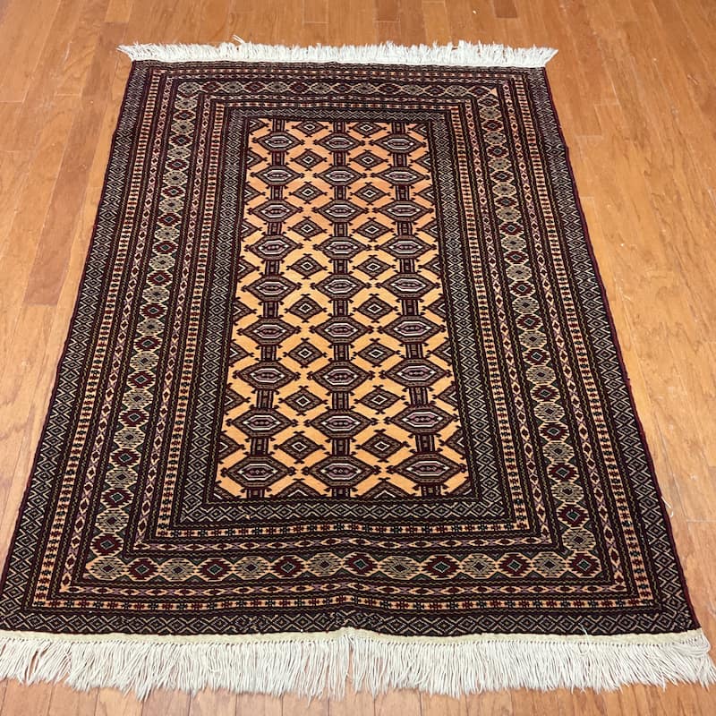 HERAT ORIENTAL Handmade Turkoman Wool Rug - 4' x 5'6"