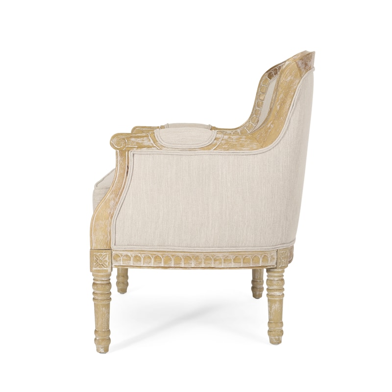 Modern 35" Upholstered Club Chair with Rubber Wood Frame for Living Room