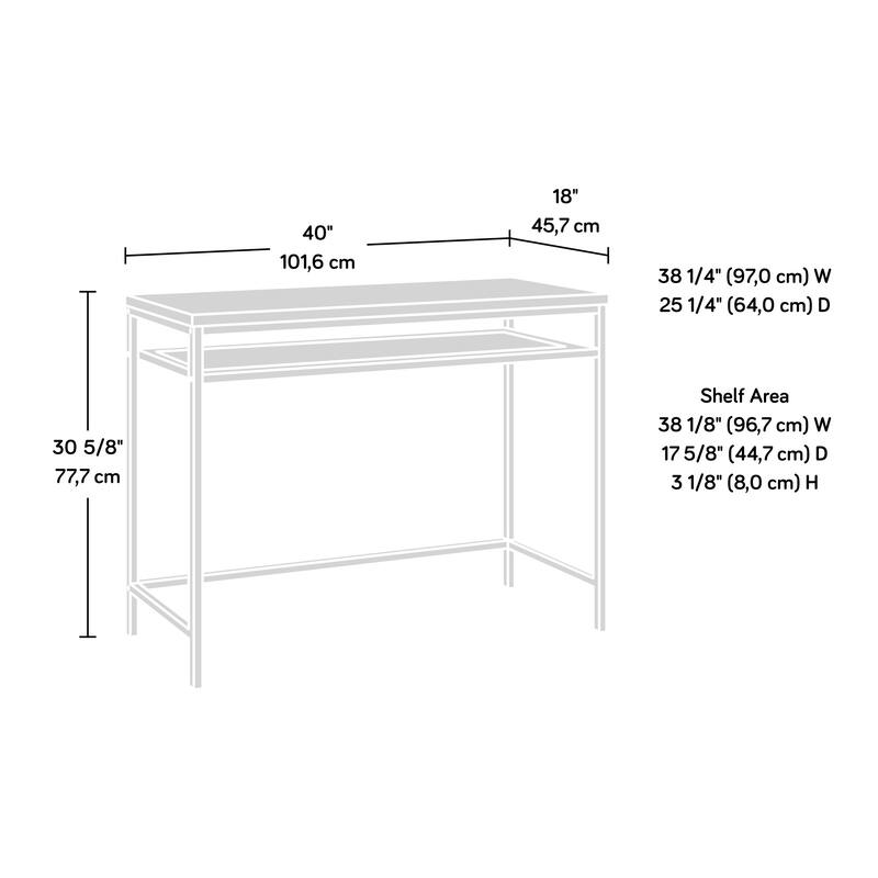 Wood Writing Desk with Adjustable Shelves, Gray