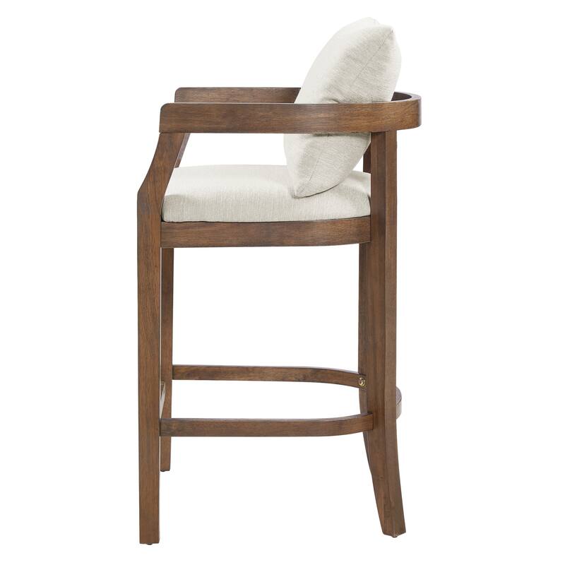 Christopher Knight Home - Rosdale Modern Upholstered Counter Height Bar Stool with Armrests, Padded Seat & Backrest, Set of 2