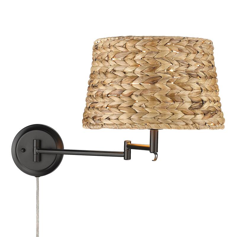 Golden Lighting 3692-A1W WSG Eleanor 13" Tall Hardwired or Plug-In