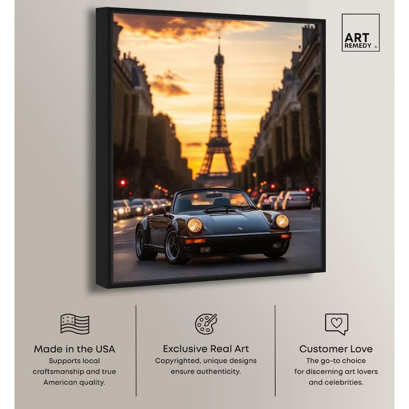 Parisian Porsche Twilight II Canvas by Art Remedy