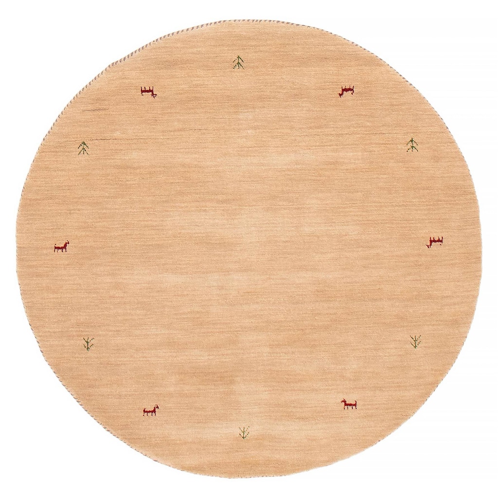 Kashkuli Gabbeh Beige Rug 4'11" x 4'11" - 4'11 x 4'11