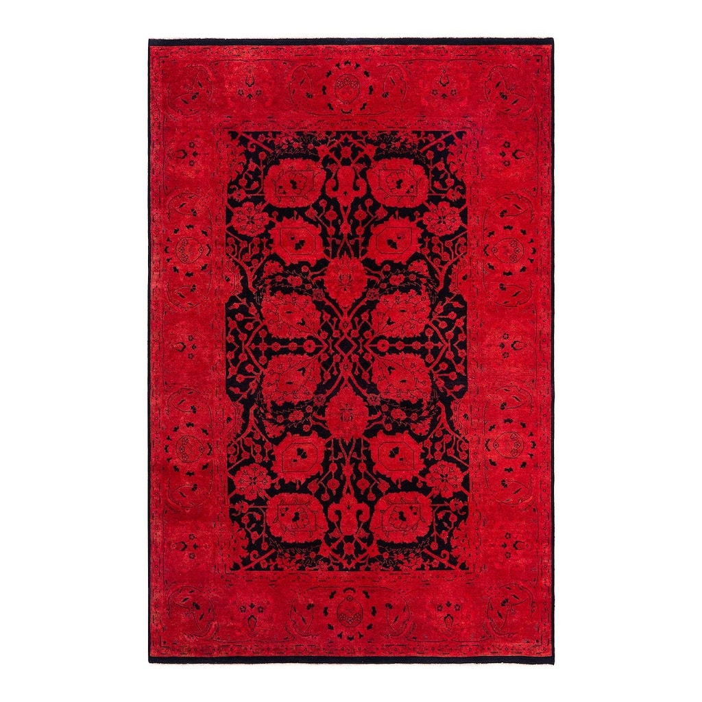 Overdyed, One-of-a-Kind Hand-Knotted Area Rug - Pink - 6' 1" x 9' 2"