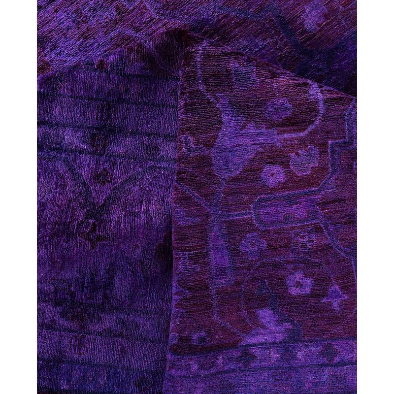 Overdyed One-of-a-Kind Hand-Knotted Area Rug - Purple - 12' 2" x 15' 1"
