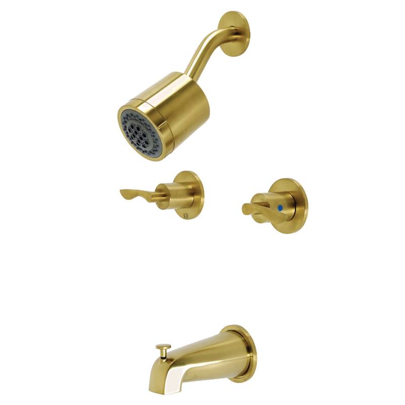 Kingston Brass Serena Tub and Shower Trim Package With 1.8 GPM Multi - Brushed Brass