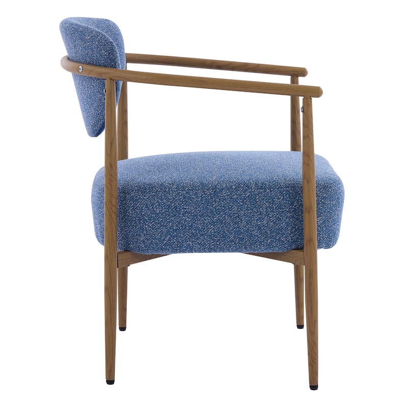 Set of 2 Dining Chairs, Living Room Chair, PU with Foam Back and Seat, Soft and Comfortable Seating, Metal Frame