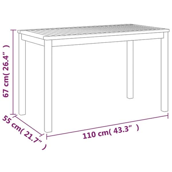 dimension image slide 4 of 15, vidaXL 4/5/6/7/9/11 Piece Patio Dining Set with Cushions Solid Wood Acacia