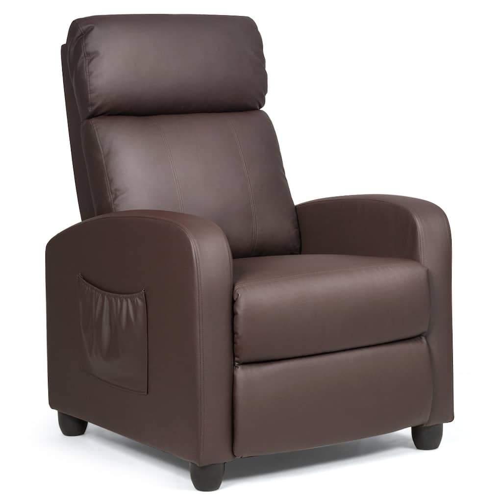 Adjustable Backrest Manual Recliner Chair with Footrest and Massage Function Ergonomic Design