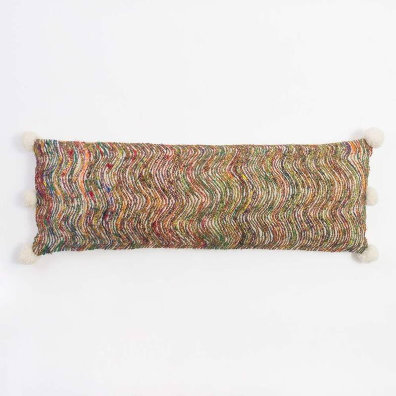Tasuni Multicolor Cotton Extra Long Bolster Pillow