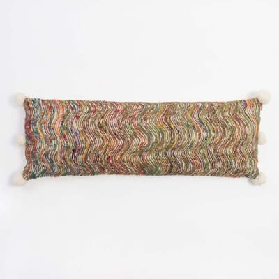 Tasuni Multicolor Cotton Extra Long Bolster Pillow