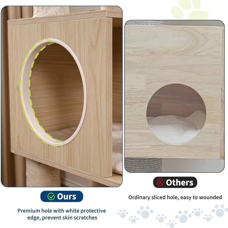 Cat Tree with Litter Box Enclosure, 2-In-1 Modern Cat Tower, 66.9-Inch Tall Cat Condo