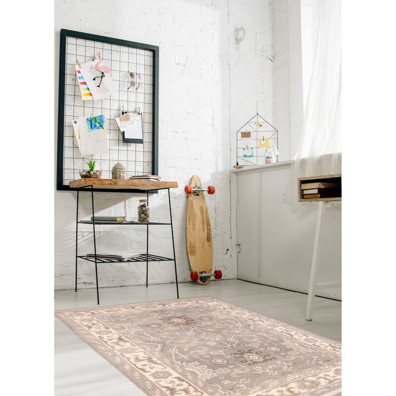 ECARPETGALLERY Hand-knotted Royal Oushak Grey Wool Rug - 5'0 x 8'1