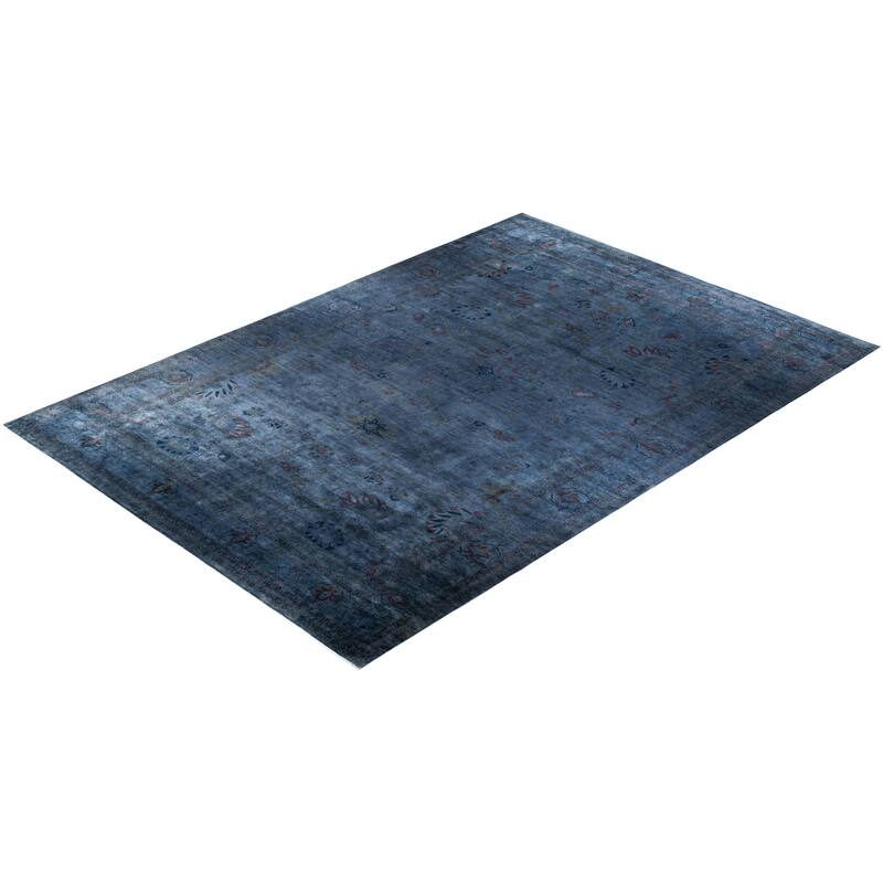 Overdyed One-of-a-Kind Hand-Knotted Area Rug - Blue - 12' 9" x 18' 10"