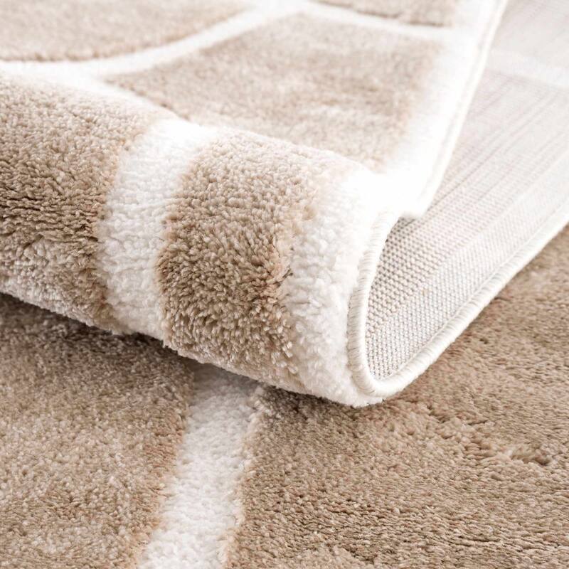 Hauteloom Azana Living Room, Bedroom Area Rug - Farmhouse - High Pile - Bone,Black - 5'3" x 7'