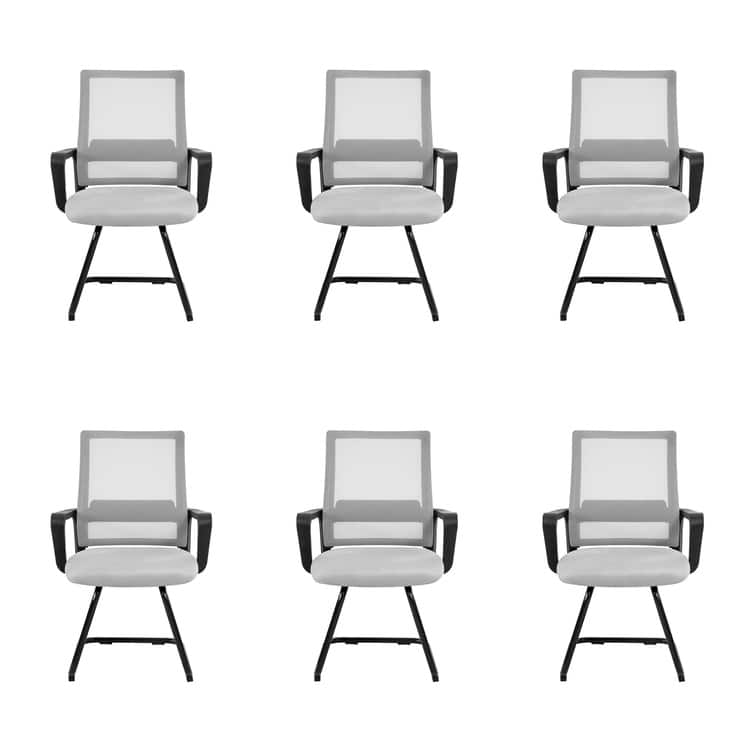 Waiting room chair set of 6 -  Reception chair | Office chair | Office visitor chair | Comfortable office seating set - N/A|Grey/Mesh