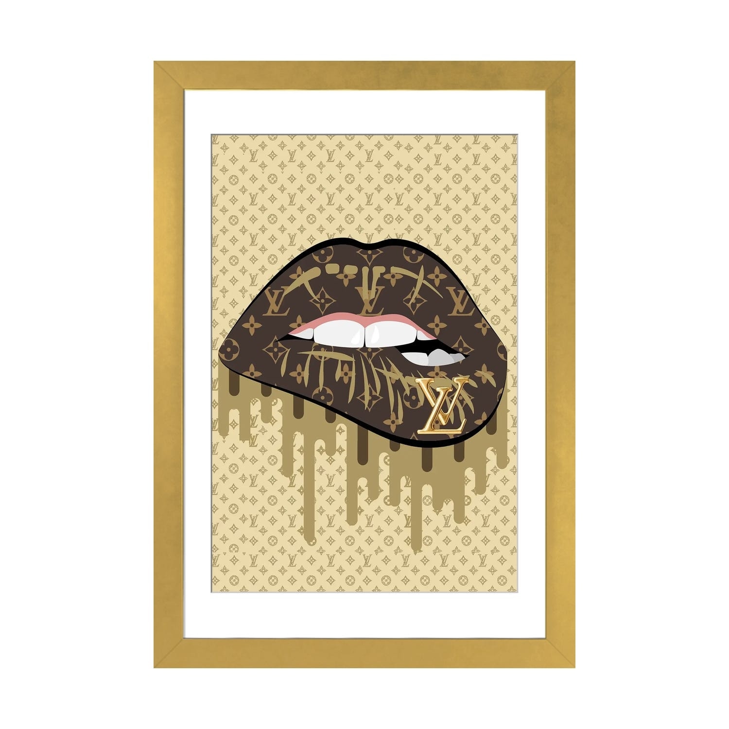 iCanvas Louis Vuitton Gold Lips by Julie Schreiber - Bed Bath