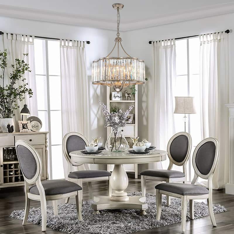 6-Light Glam Distressed Silver Crystal Accented Round Lantern Pendant - 21.7 Inches