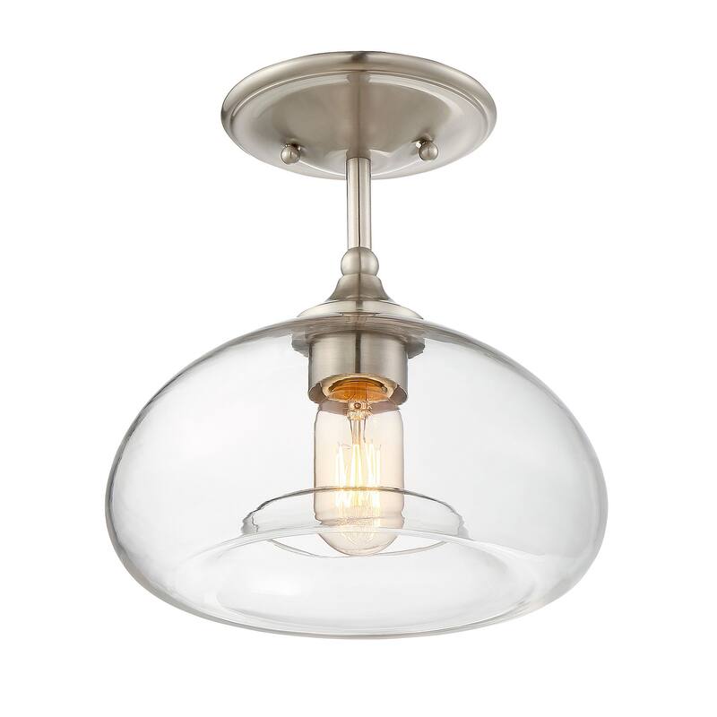 Bellevue Single Light 11" Wide Semi-Flush Ceiling Fixture