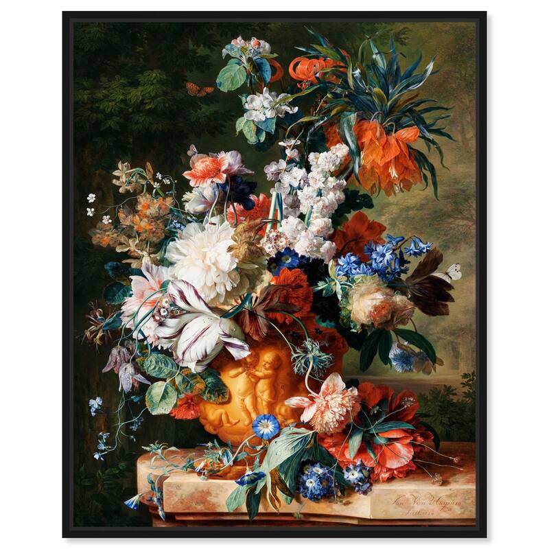 Bouquet of Flowers (1724) Canvas by Art Remedy - Black - 16" x 20"