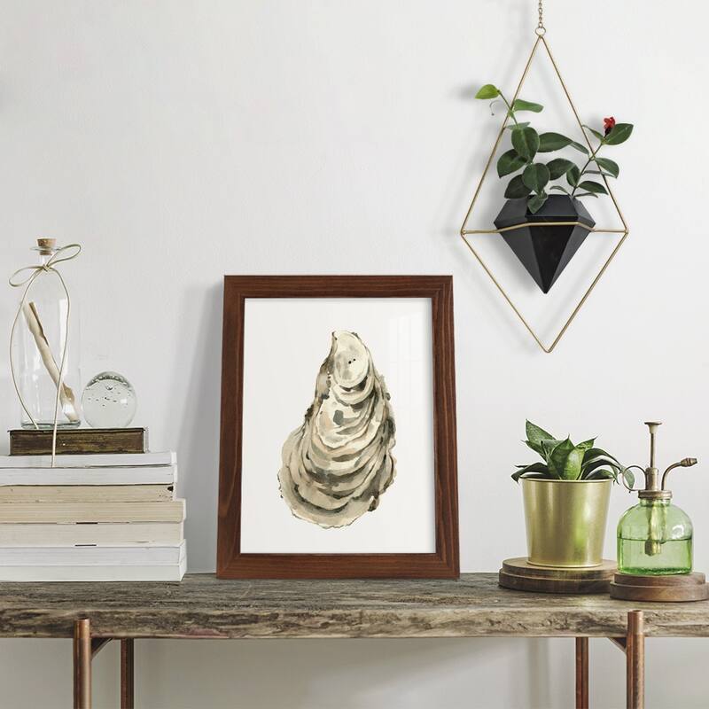 Neutral Oyster Study I -Framed Print w/glass-Cherry Red