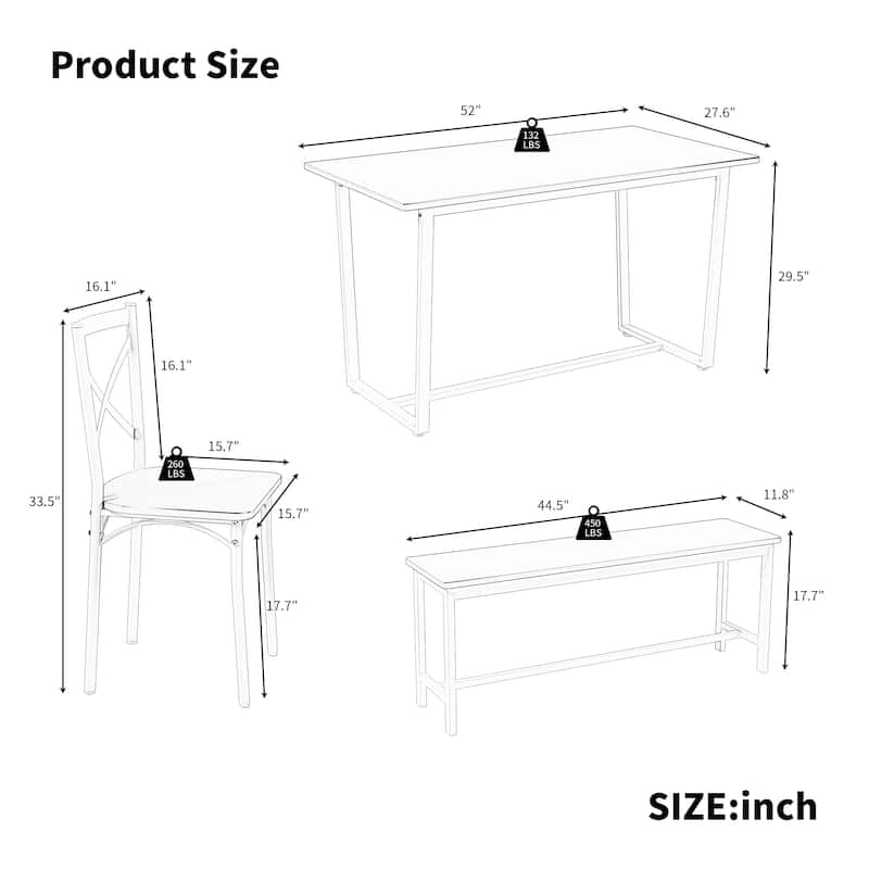 6 Pieces Dining Set 6-Piece Kitchen Table Set Perfect