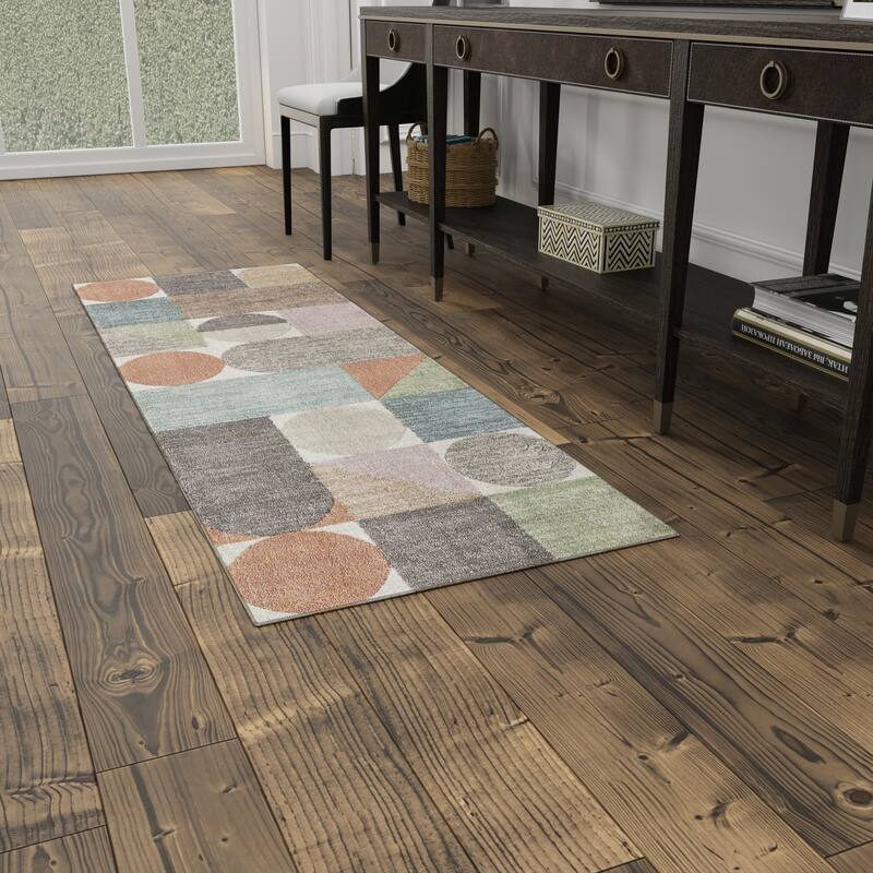 Sparkman R39QU Color Block Modern Area Rug