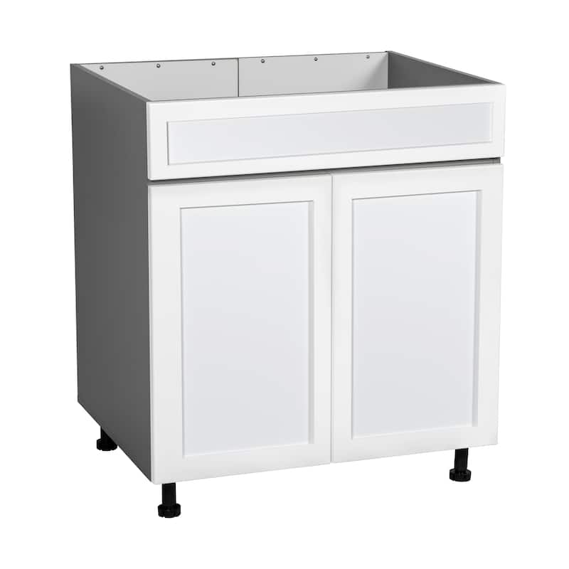 30" Sink Base Cabinets-High Double Door-Grey - 30 x 34 1/2 x 23 3/8 - White