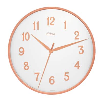Wall Clock with Arabic Numeral Markers - 16" - Rose Gold and White