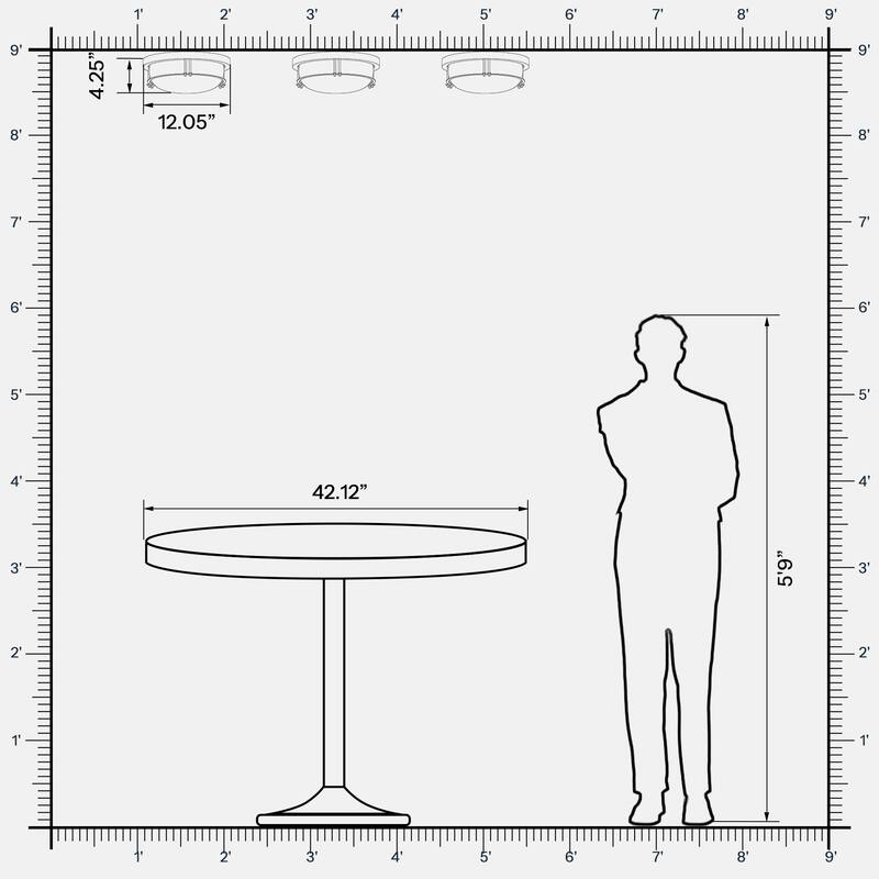 2-Light Black Glass Ceiling Light