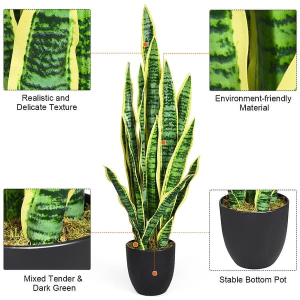Artificial Potted Plant Perfect Faux Plants for Home Office Decoration - Green+Yellow