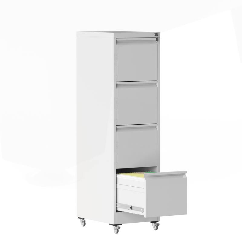 Versatile Locking Metal File Cabinet with Wheels for Home and Office Use