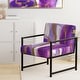 preview thumbnail 67 of 101, Designart "Mettalic Indigo And Gold II" Upholstered Abstract Accent Chair - Glam Arm Chair For Living Room Arm Chair - Black Metal - Purple & Gold
