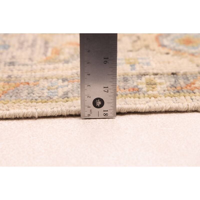 ECARPETGALLERY Hand-knotted Modern Oushak Ivory Wool Rug - 7'3 x 9'10