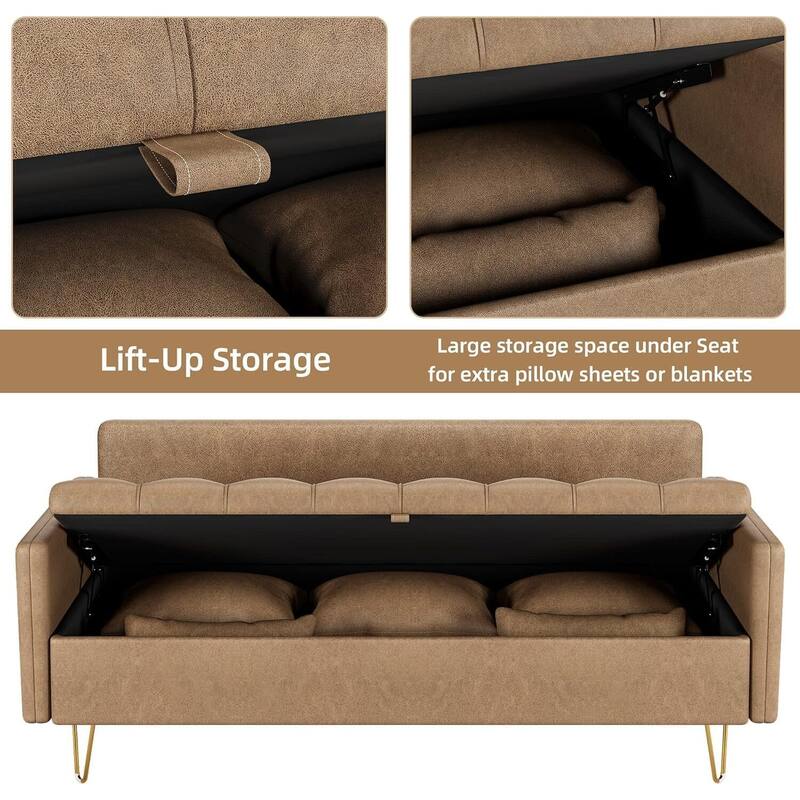 3-Seater Faux Leather Sofa