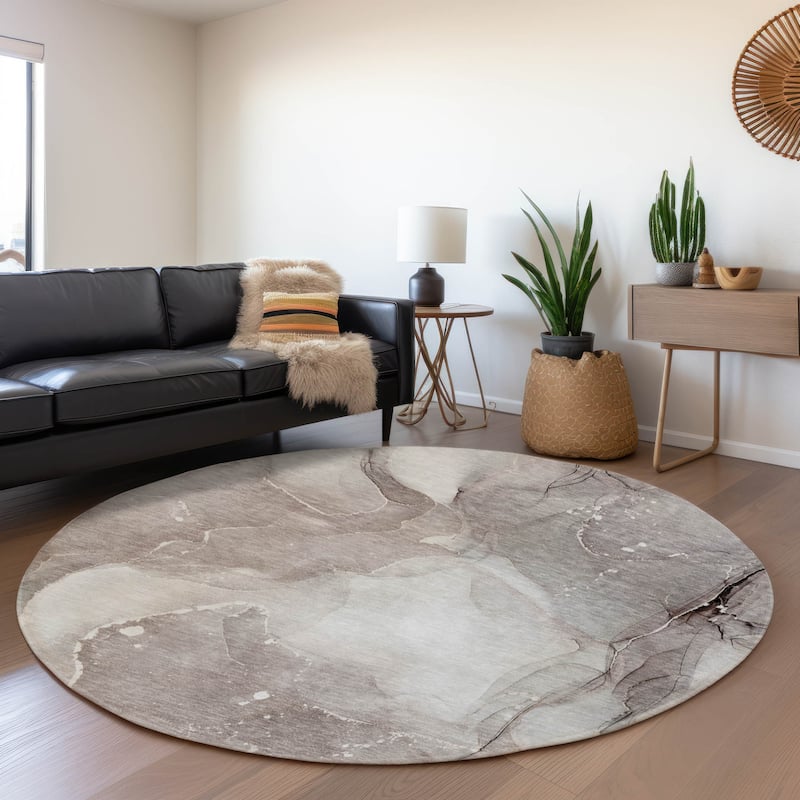 Premium Washable Super Soft Contemporary Mayfield Rug - Taupe - 8' x 8'