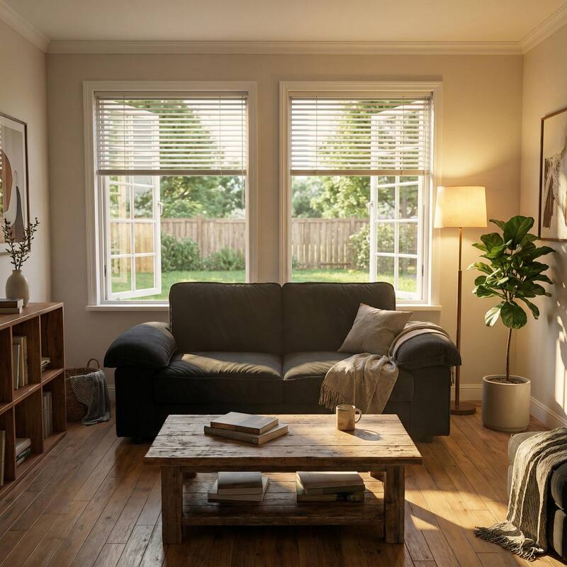 Roomfitters Modern Overstuffed Upholstered Sofa with Hidden Storage and Padded Arms, Comfy Loveseat for Small Space