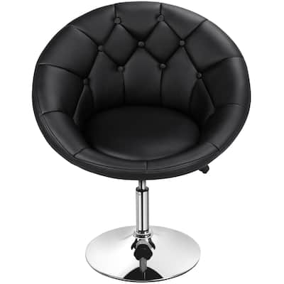 Yaheetech Round Tufted Back Chair Vanity Chair Swivel Accent Chair