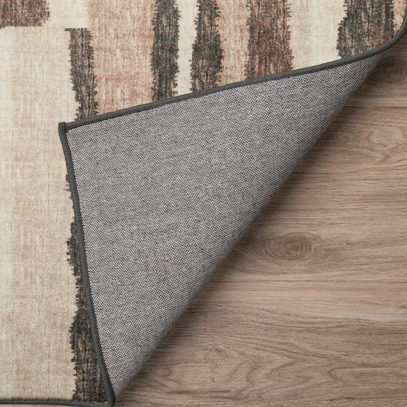 Indoor/ Outdoor Addison Bravado Abstract Striped Washable Area Rug